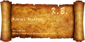 Karai Bulcsú névjegykártya